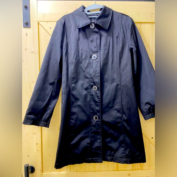 ❤️❤️Weatherproof Black Button Down Collard Fit & Flare Long 90’s Pea Coat - Picture 5 of 9